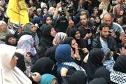 تشییع باشکوه پیکر امدادگر فلسطینی 