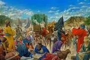 نقاشی حسن روح الامین درباره امام رضا(ع) و حدیث سلسه الذهب