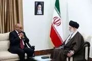 دیدار رهبر انقلاب با رئیس جمهوری آفریقای جنوبی/گزارش تصویری