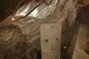 
انحراف خودرو به داخل کانال آب دو مصدوم بر جای گذاشت + تصاویر
