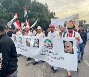 تجمع میلیونی در بغداد برای بزرگداشت سالگرد شهادت حاج قاسم و المهندس/گزارش تصویری