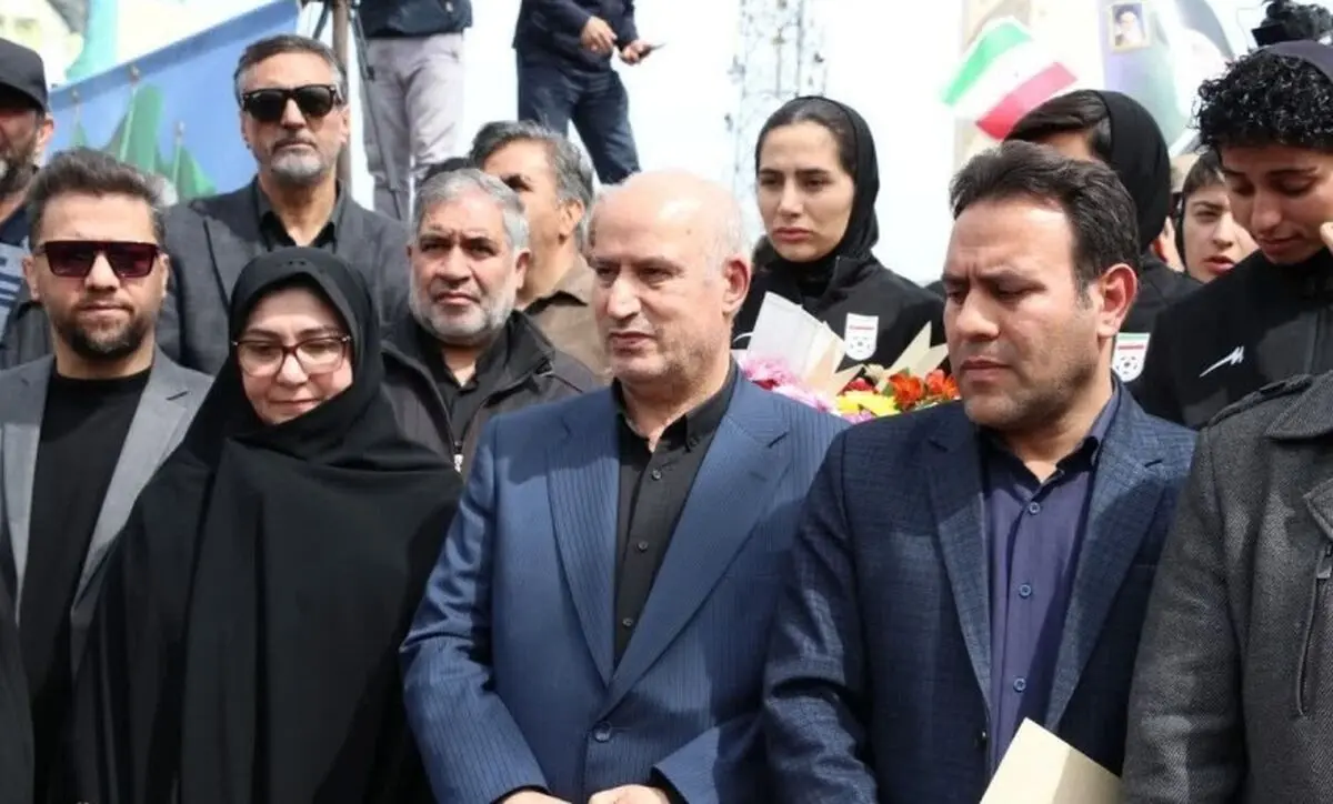 سخنان مهدی تاج  در حاشیه مراسم استقبال از تیم ملی فوتبال بانوان
