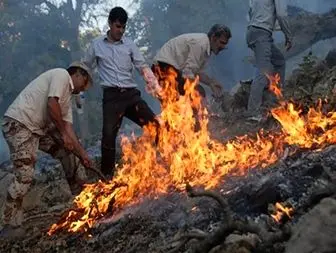 آتش در ارتفاعات شهرستان سپیدان مهار شد