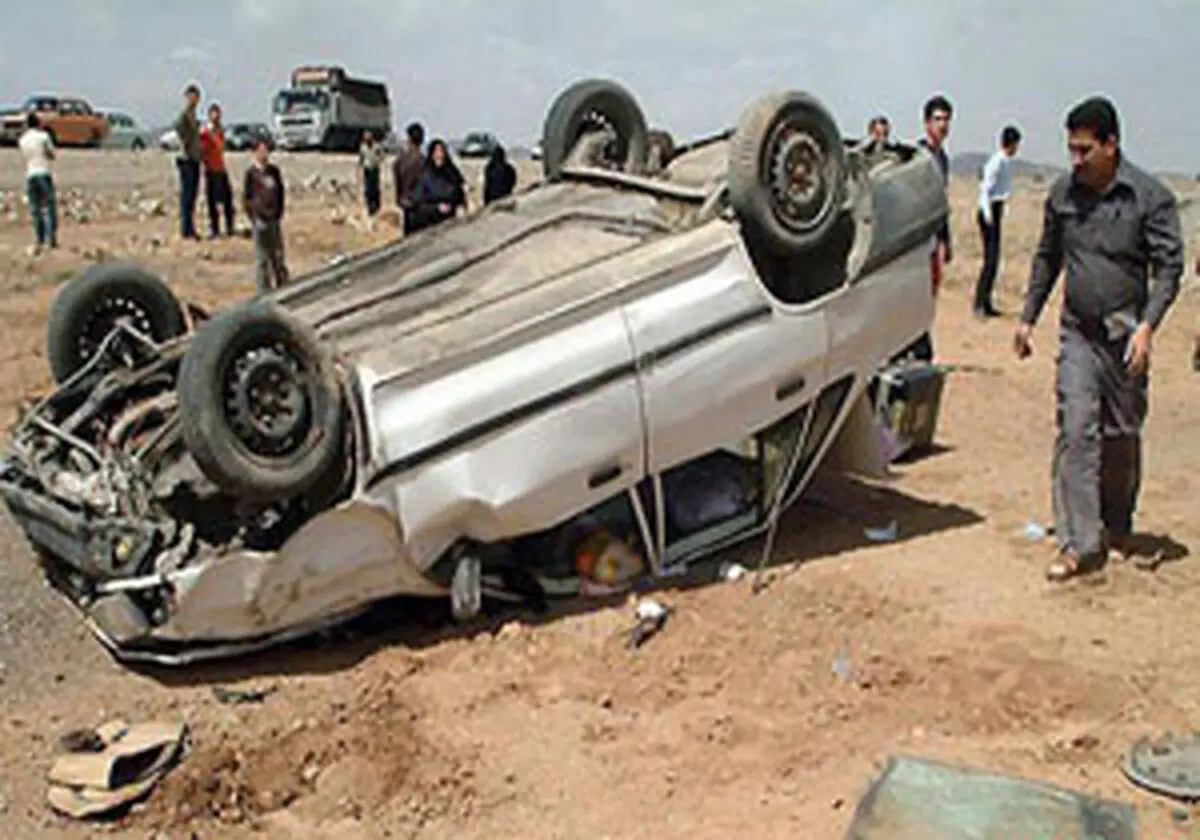 سهم واژگونی خودرو در حوادثجاده‌ای