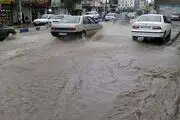 خیابان آزادی شهر قدس به دریاچه آزادی تبدیل شد