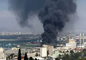 آتش سوزی در تاسیسات ذخیره‌سازی نفت در فلسطین