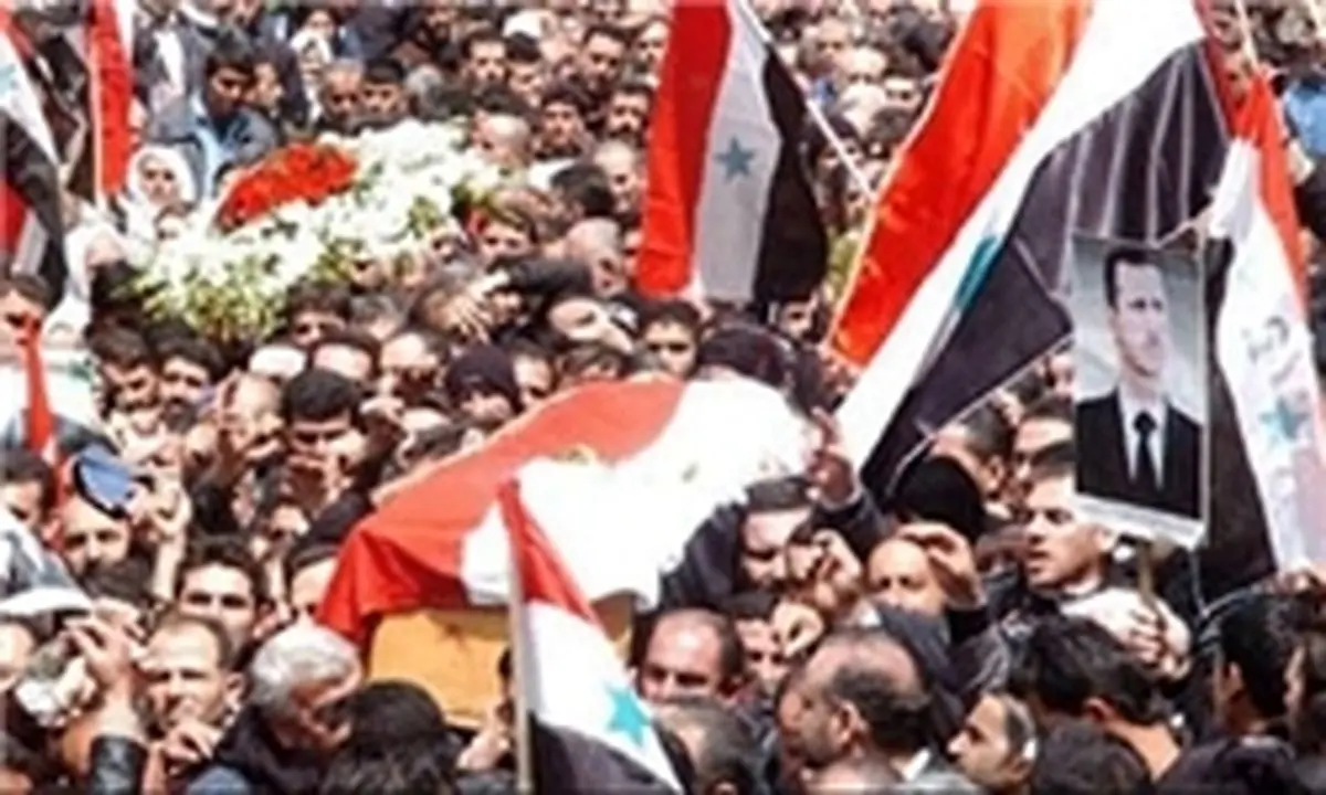 کاروان تشییع مادر بشار اسد هدف قرار گرفت