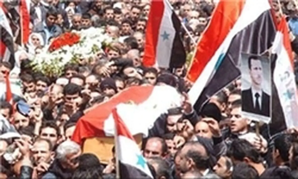 کاروان تشییع مادر بشار اسد هدف قرار گرفت