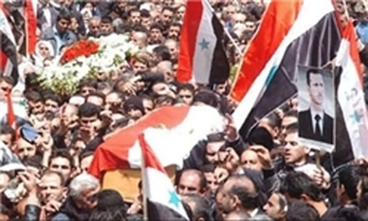 کاروان تشییع مادر بشار اسد هدف قرار گرفت
