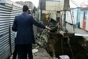 قسمتی از ایستگاه و محدوده ورودی رمپ خط 2 قطار شهری مشهد فرو ریخت