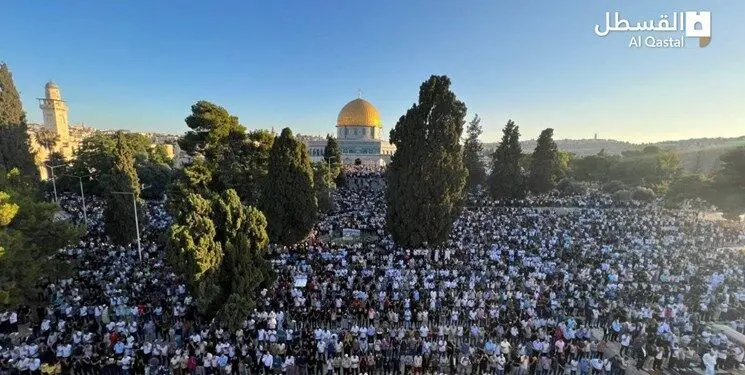 نماز باشکوه عید قربان در مسجدالاقصی/گزارش تصویری