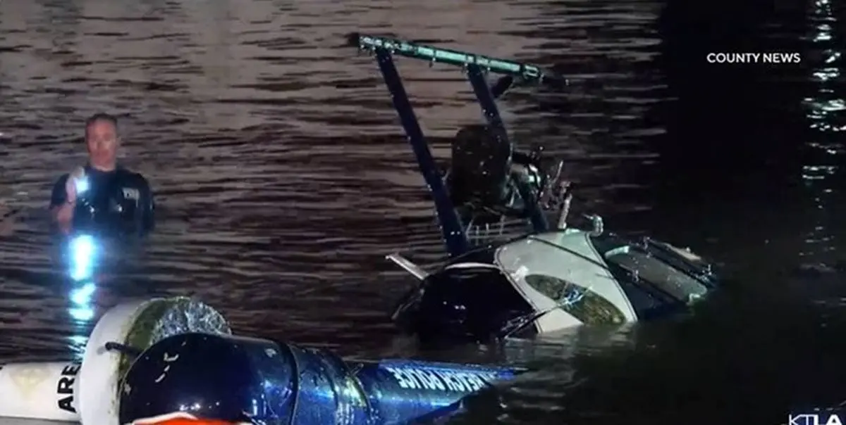 سقوط یک فروند بالگرد پلیس آمریکا در ایالت کالیفرنیا