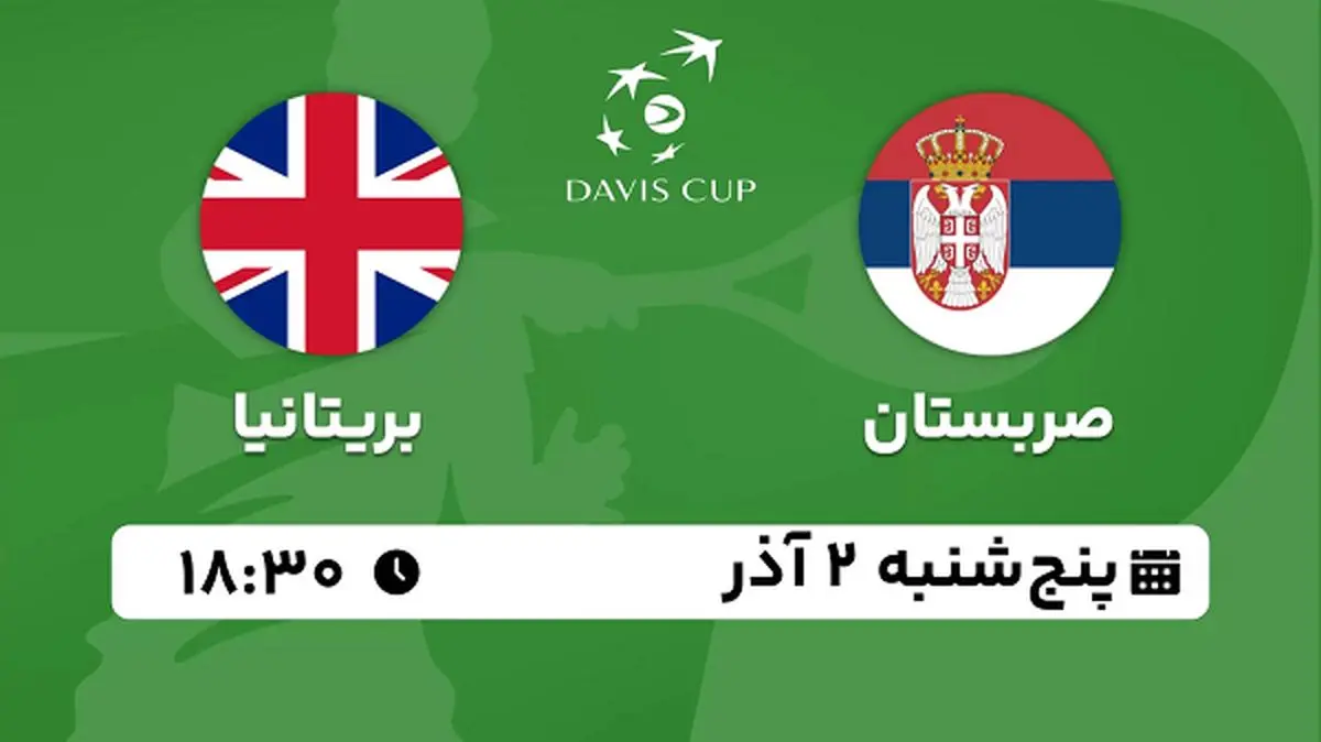پخش زنده تنیس صربستان با بریتانیا ۲ آذر ۱۴۰۲