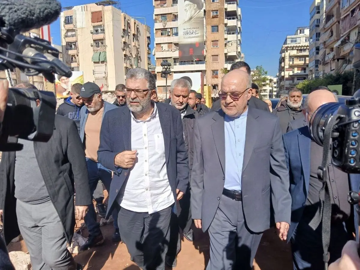 سفیر ایران در محل شهادت سید مقاومت+تصاویر