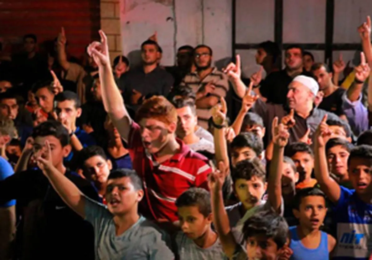 آوارگان فلسطینی در اردوگاه جبالیا تجمع اعتراضی برگزار کردند