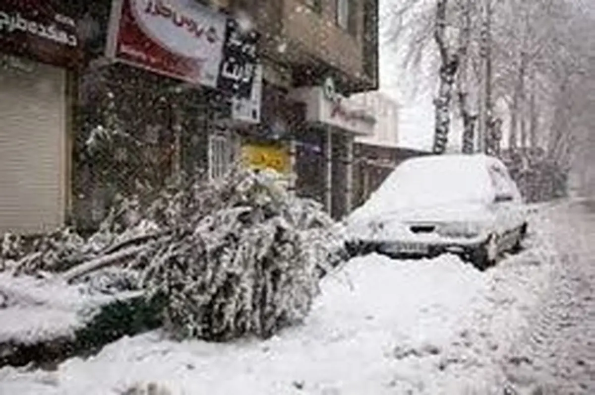 بارش برف سنگین در همدان