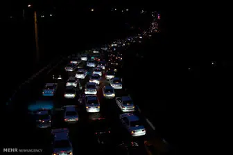 سنگینی ترافیک در آزادراه کرج محدوده پل کلاک و حصارک