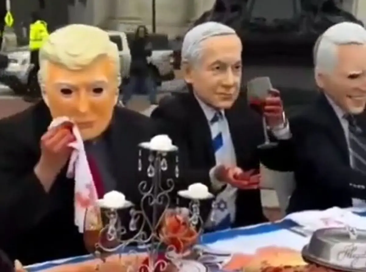 ترامپ، بایدن و نتانیاهو بر سر سفره خون آلود!/فیلم