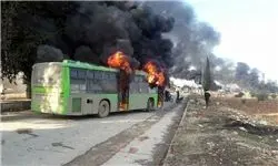 حماس اتوبوس نظامیان صهیونیست را منهدم کرد