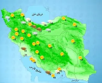 وضعیت آب و هوایی استان های کشور به روایت جدول