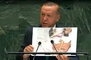 تصاویر تراژدی غزه در دستان اردوغان در سازمان ملل