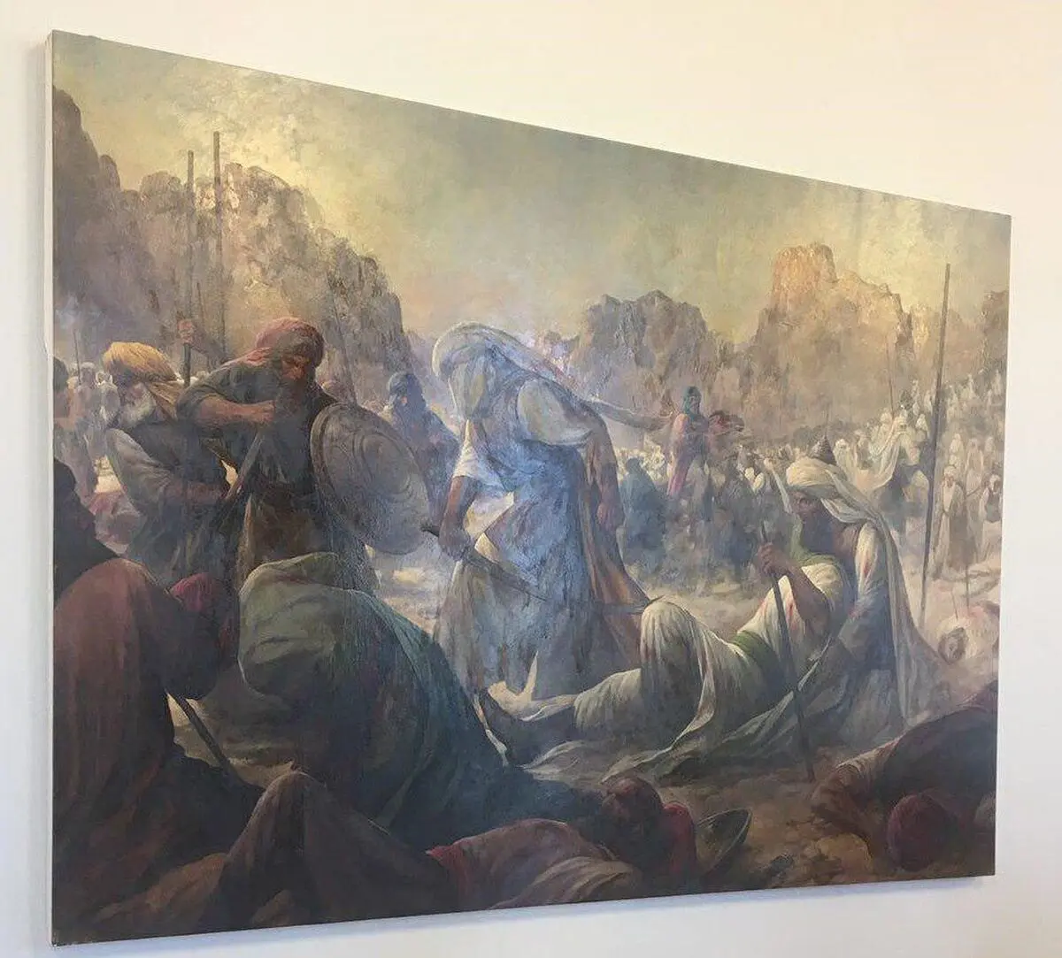رونمایی ازنقاشی دلاوری‌های حضرت علی (ع) درجنگ احد 