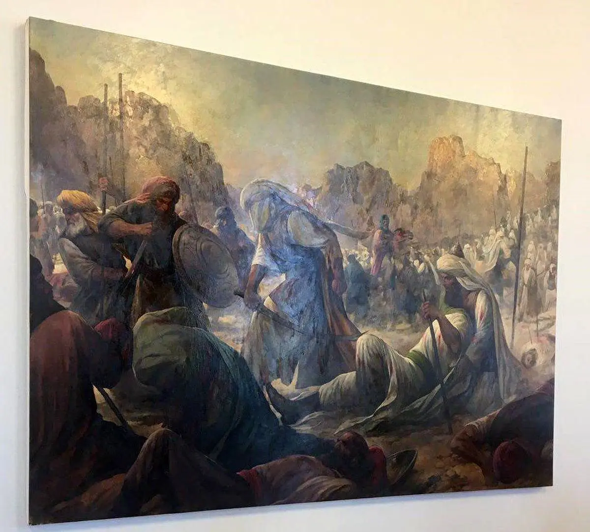 رونمایی ازنقاشی دلاوریهای حضرت علی (ع) درجنگ احد