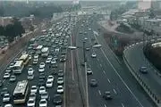 ترافیک نیمه سنگین در  آزادراه کرج – تهران