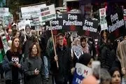 تظاهرات مردم لندن در محکومیت جنایت‌های رژیم صهیونیستی