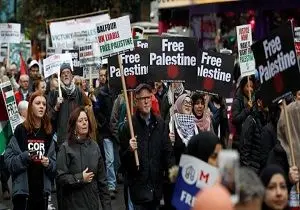 تظاهرات مردم لندن در محکومیت جنایت‌های رژیم صهیونیستی
