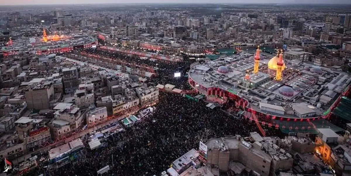  تصاویر هوایی از حضور میلیونی زائران در آستانه اربعین +فیلم 