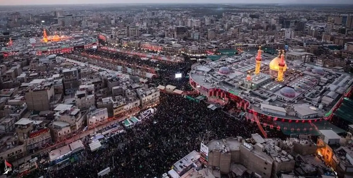  تصاویر هوایی از حضور میلیونی زائران در آستانه اربعین +فیلم 