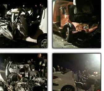 7 کشته در تصادف هولناک کمپرسی و پژو 206 + عکس

