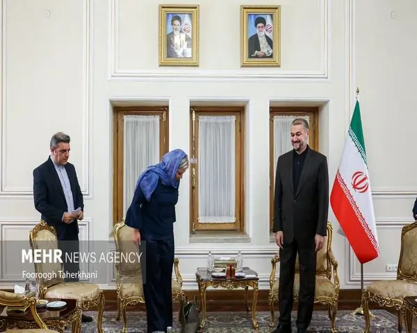 وضعیت حجاب نماینده سازمان ملل در دیدار با وزیر خارجه ایران