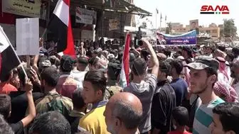 تجمع مردم سوریه در اعتراض به تحریم‌های جدید


