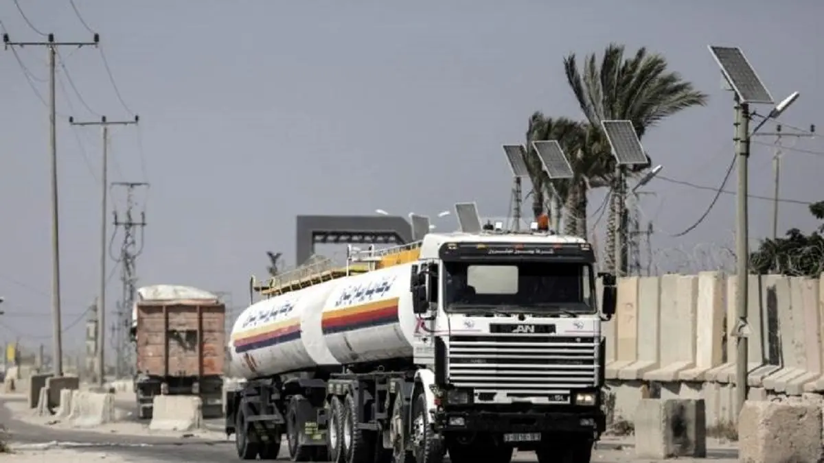 کامیونهای سوخت سازمان ملل در راه غزه