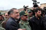 حضور دوباره سرلشکر جعفری در مناطق زلزله‌زده