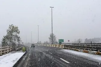 بارش برف در جاده های شمالی