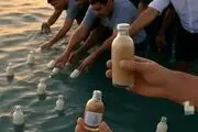 خوراکی‌های مصری‌ از دریا به دست فلسطینی‌ها رسید/فیلم