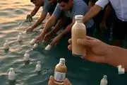 خوراکیهای مصری از دریا به دست فلسطینیها رسید/فیلم