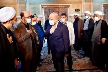 حضور قالیباف در مراسم ختم آیت الله مجتهد شبستری