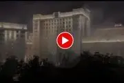 آتش سوزی ساختمان وزارت دفاع روسیه + فیلم
