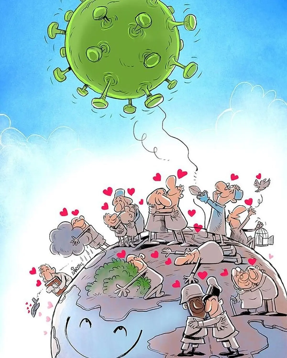 عکس ویروس کرونا کارتونی