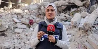 پخش پیام تصویری خبرنگار زن اهل غزه در حسینیه امام خمینی+فیلم