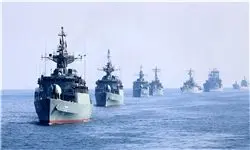 رژه بزرگ یگان‌های نیروی دریایی مقابل ناوشکن جماران