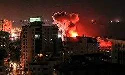 حمله شبانه صهیونیست ها به غزه
