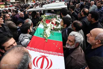  پیکر شهدای آتش نشان از دانشگاه تهران به سمت بهشت زهرا تشییع می شوند