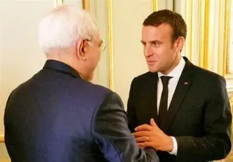  دیدار ظریف با رئیس جمهور فرانسه 