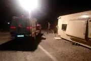  واژگونی اتوبوس حامل زائران افغان درمسیر بروجرد - اراک