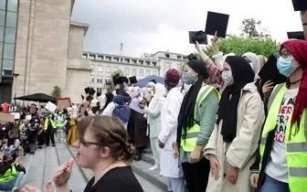 تظاهرات هزاران بلژیکی علیه ممنوعیت حجاب

